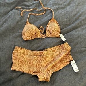 Aerie Textured Tan Bikini Set